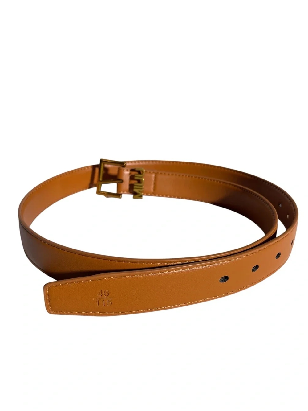 💁🏻‍♀️ Women’s Tan Leather Belt with Gold-Tone Logo Buckle 💁🏻‍♀️